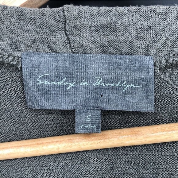 Sunday In Brooklyn Women's Open Front Long Cardigan S Green Professional Office - Picture 3 of 6